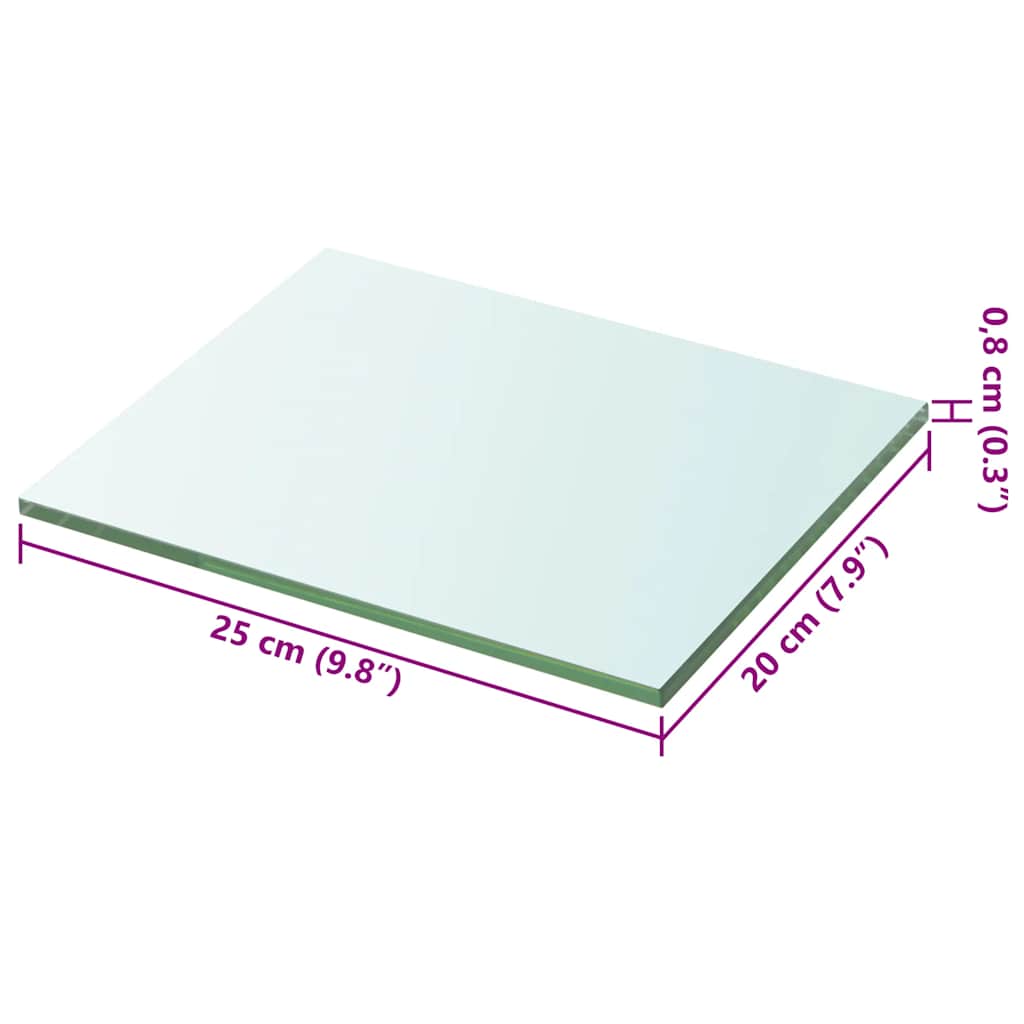 Glass Panel | Set of 2 | Clear | Tempered Glass | Small