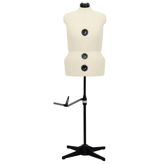 Dress Form | Cream and Black | Polyester, ABS | L | Height-Adjustable