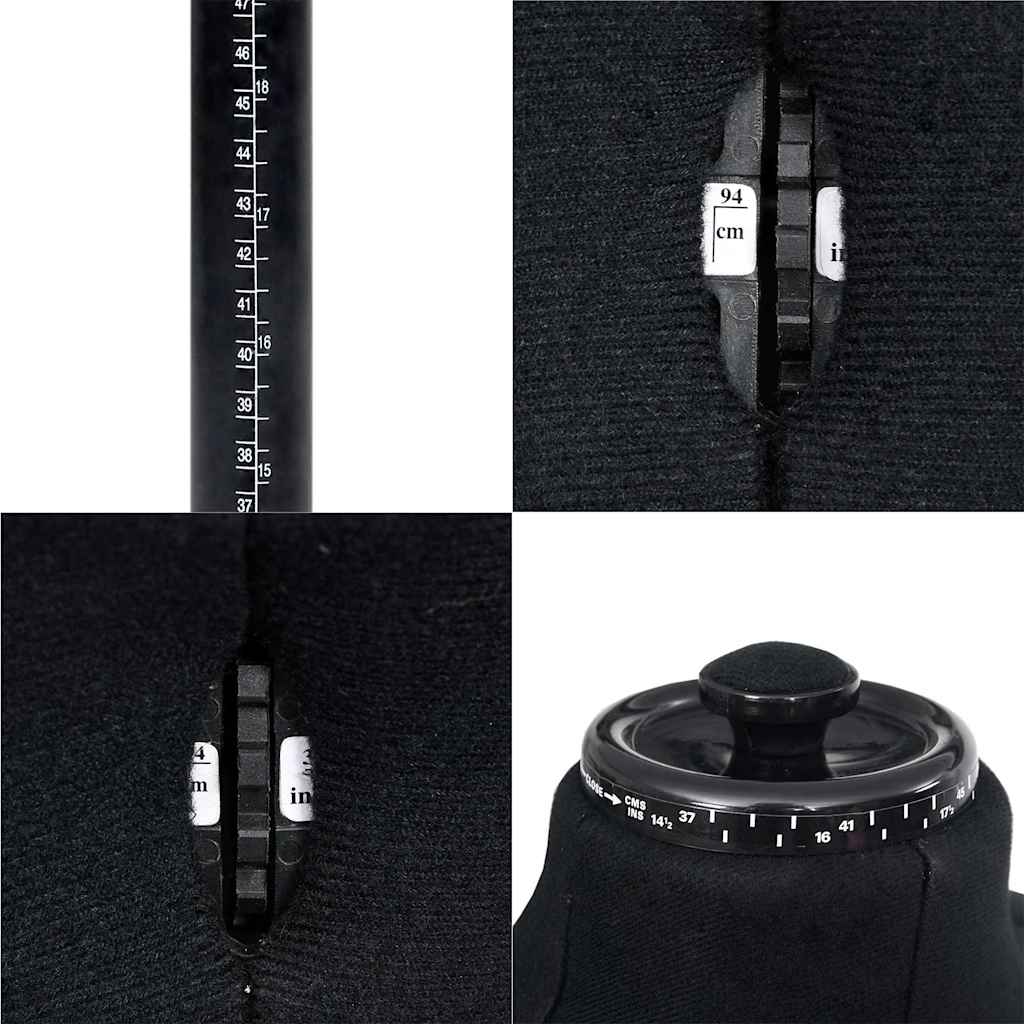 Dress Form | Black | Polyester, ABS | 37-45 | Height-Adjustable