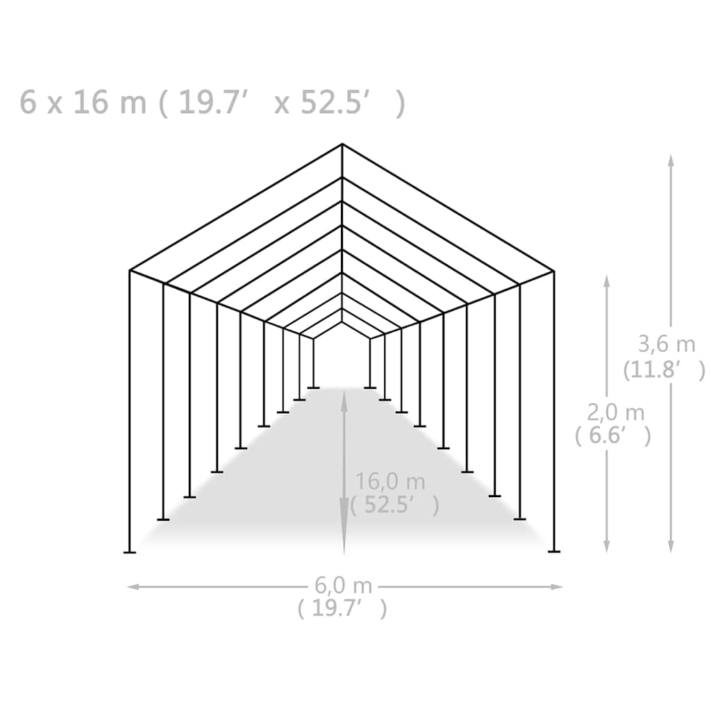 Party Tent | White | Polyethylene, Powder-Coated Steel | Large