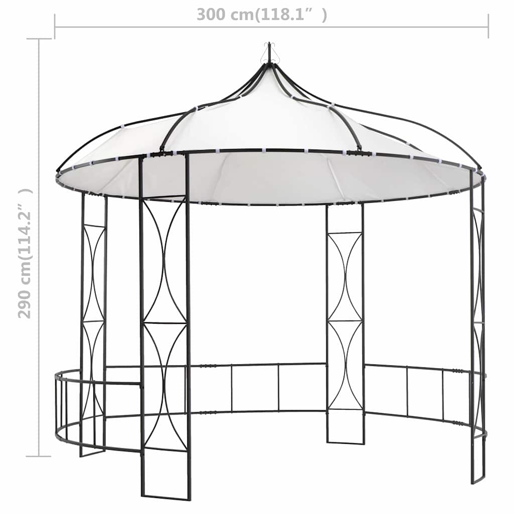 Gazebo | White and black | Fabric (100% polyester), Powder-coated iron