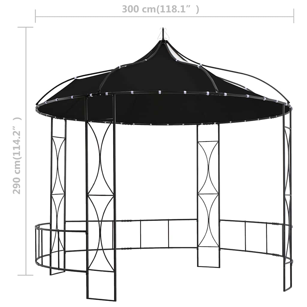 Gazebo | Anthracite and Black | Powder-coated iron, Polyester | Large
