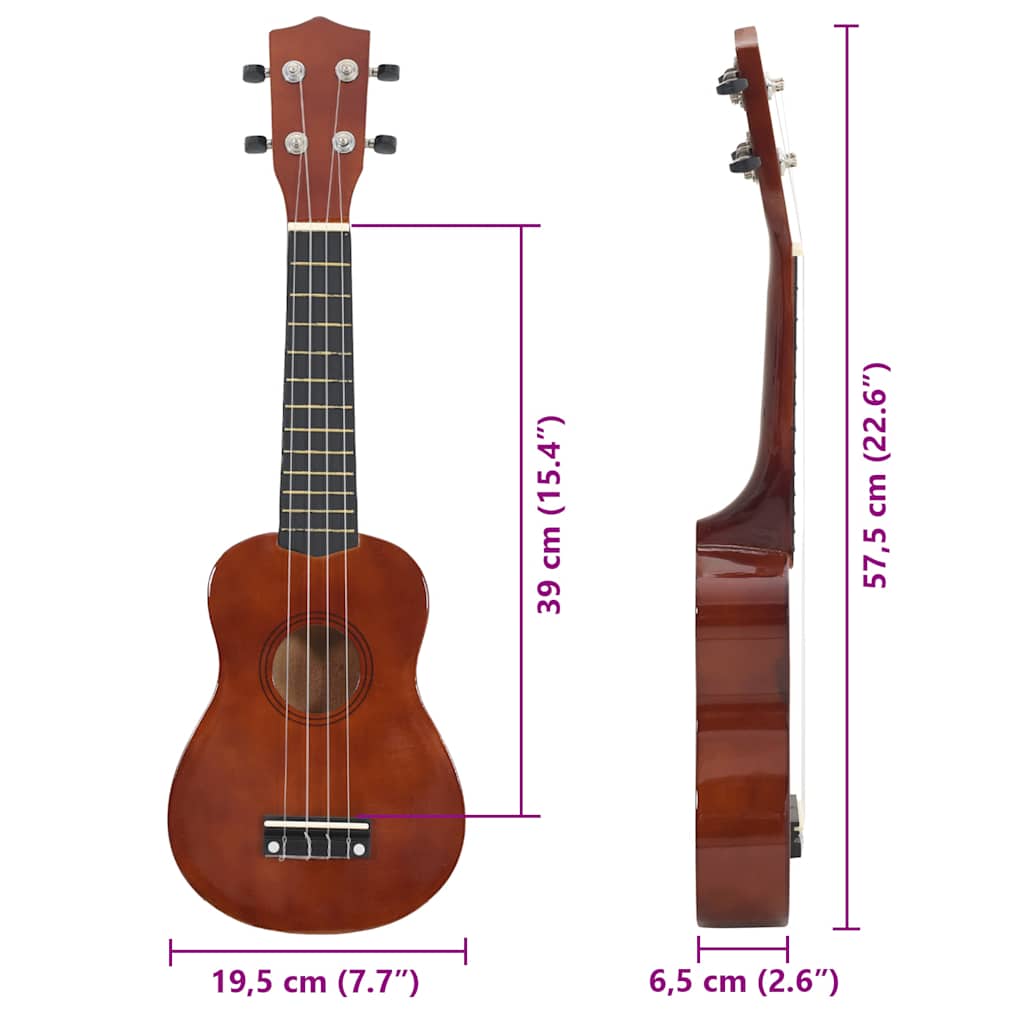 70150 vidaXL Soprano Ukulele Set with Bag for Kids Natural 23