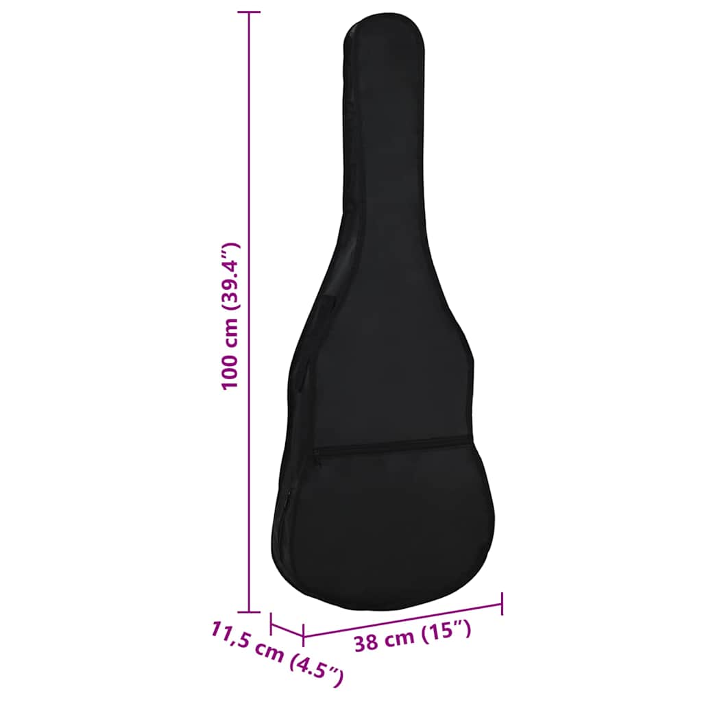 70155 vidaXL Guitar Bag for 4/4 (39") Classical Guitar Black 100x37 cm Fabric