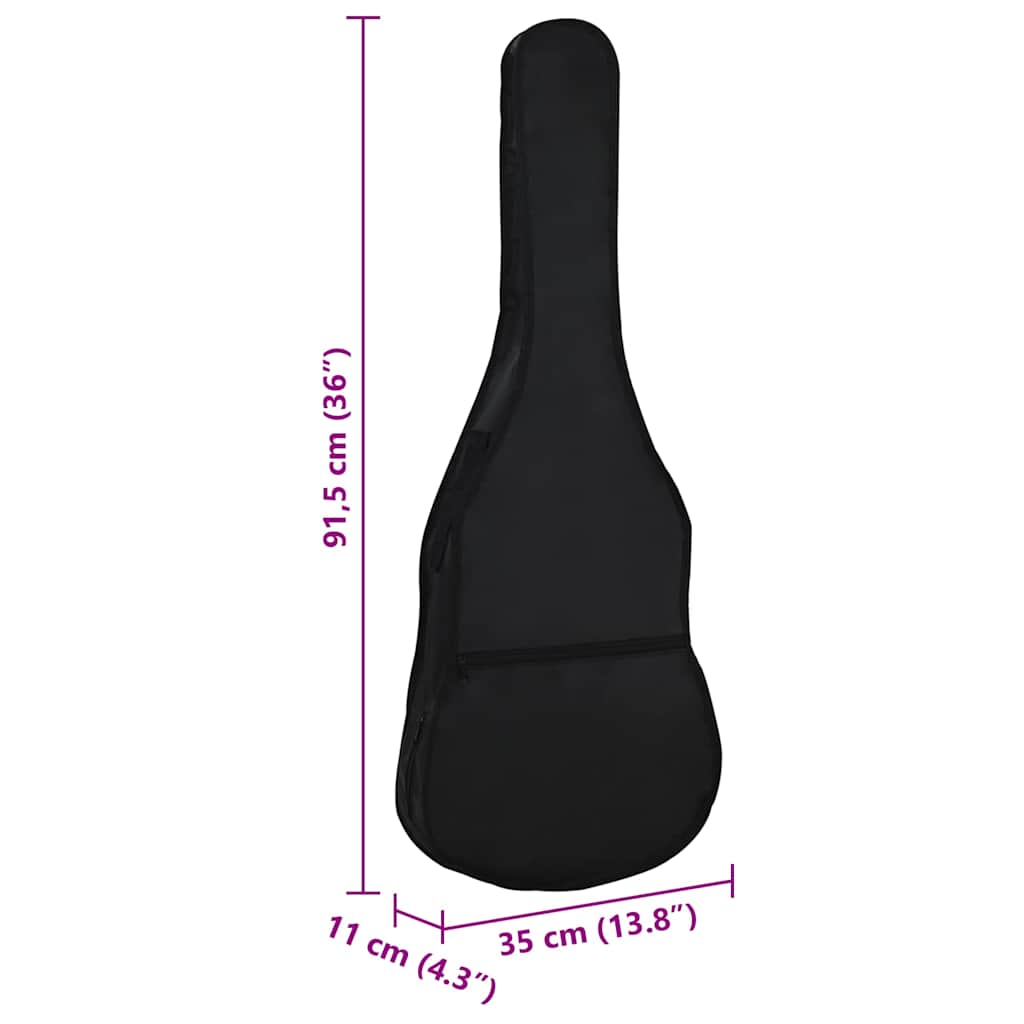 70157 vidaXL Guitar Bag for 1/2 (34") Classical Guitar Black 94x35 cm Fabric