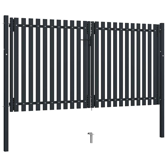 Double Door Fence Gate Steel 300x150 cm Anthracite