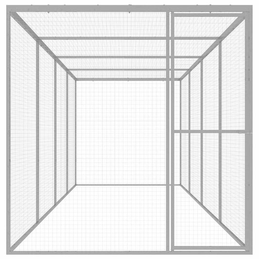 Cat Cage | Silver | Galvanised Steel | Large | Durable | Cat Cage
