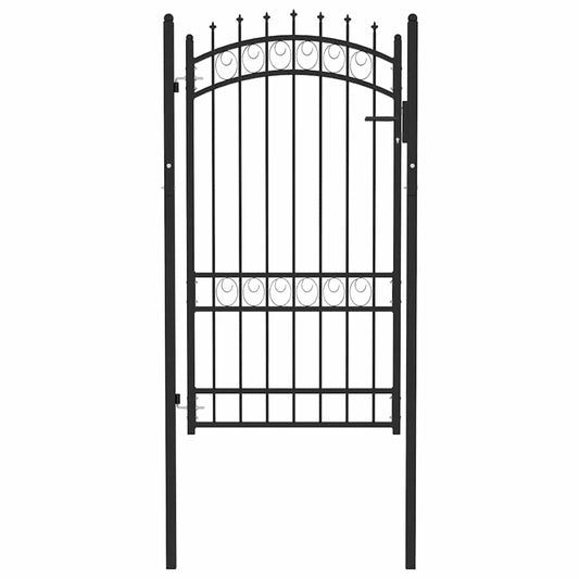 146381 vidaXL Fence Gate "EMMEN" with Spikes Steel 103x134,5 cm Black