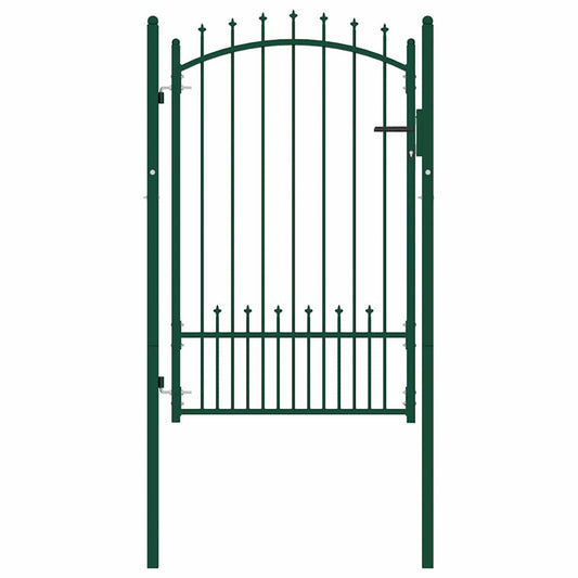 146395 vidaXL Fence Gate "EMMEN" with Spikes Steel 104x117 cm Green
