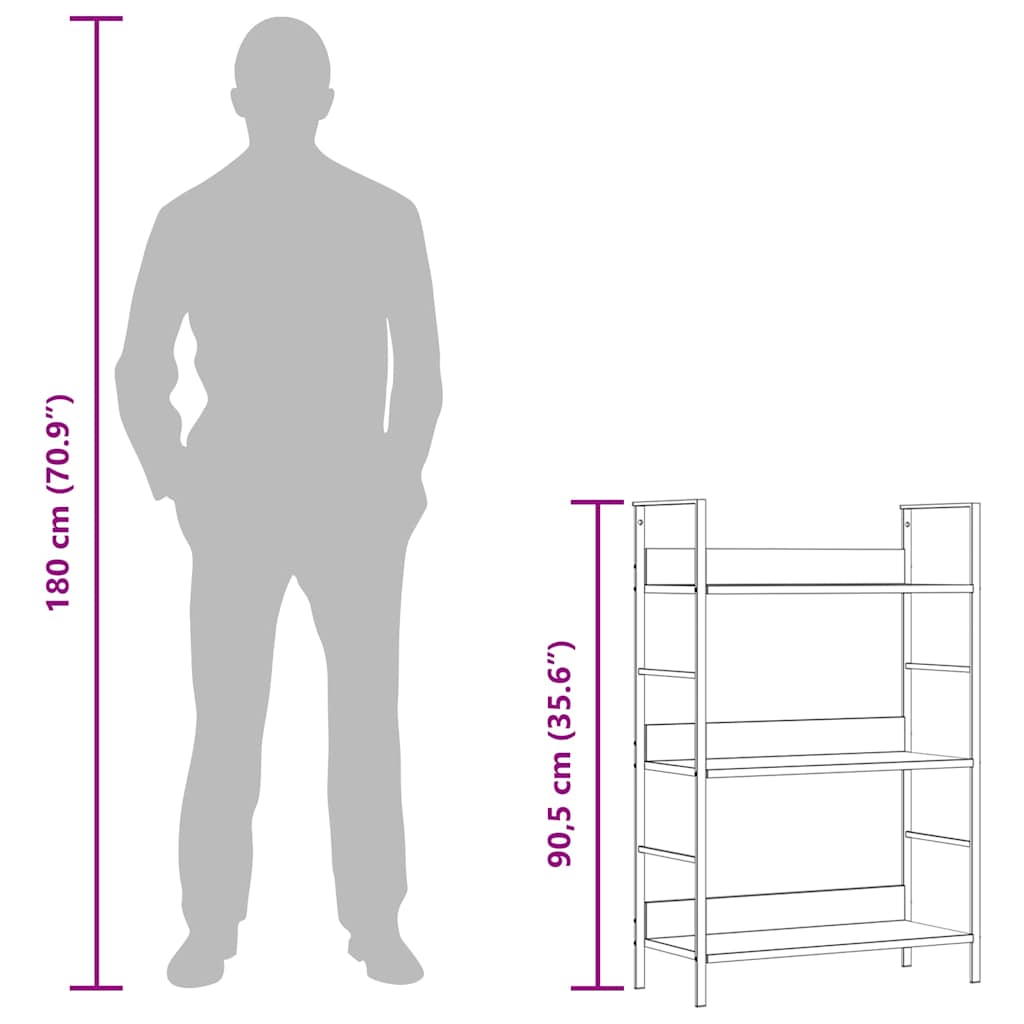 Shelf Cabinet | Oak and White | Engineered wood | Medium | Storage