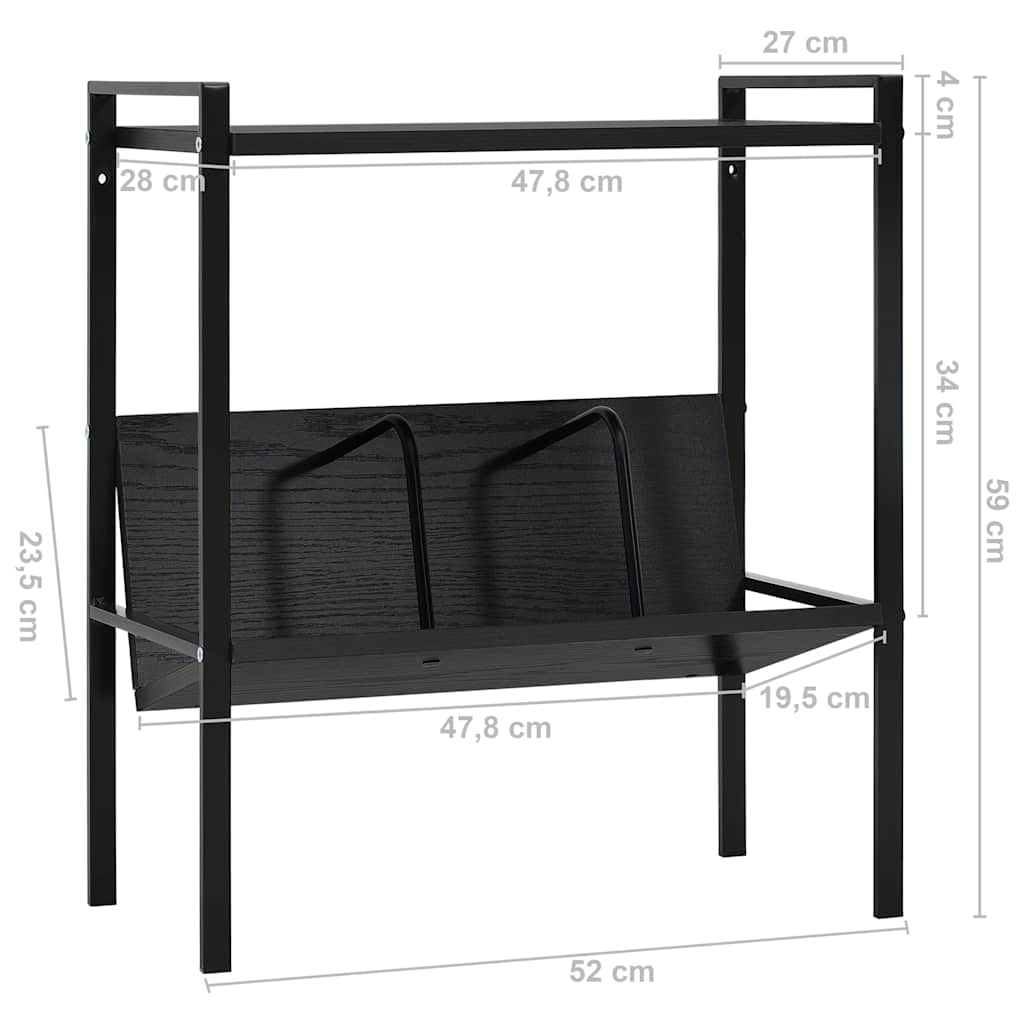 Book Shelf | Black | Engineered wood, steel | Compact | Book Shelf