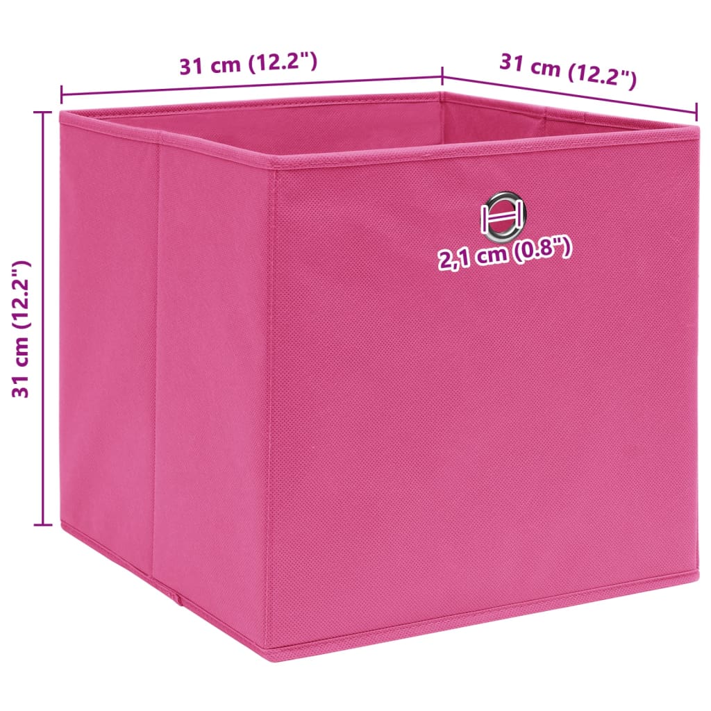 Storage Box | Set of 4 | Pink | Non-woven fabric (100% polyester)