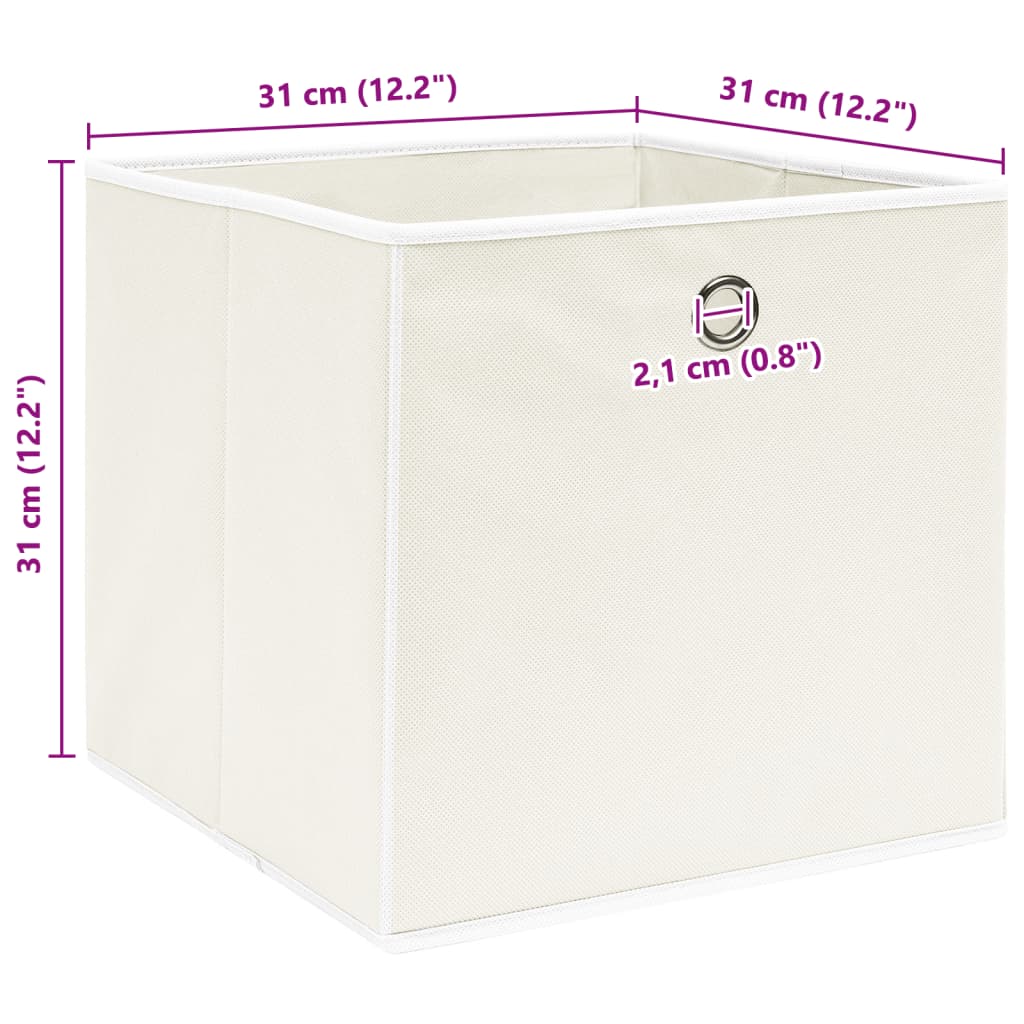 Storage Box | Set of 10 | White | Non-woven fabric (100% polyester)