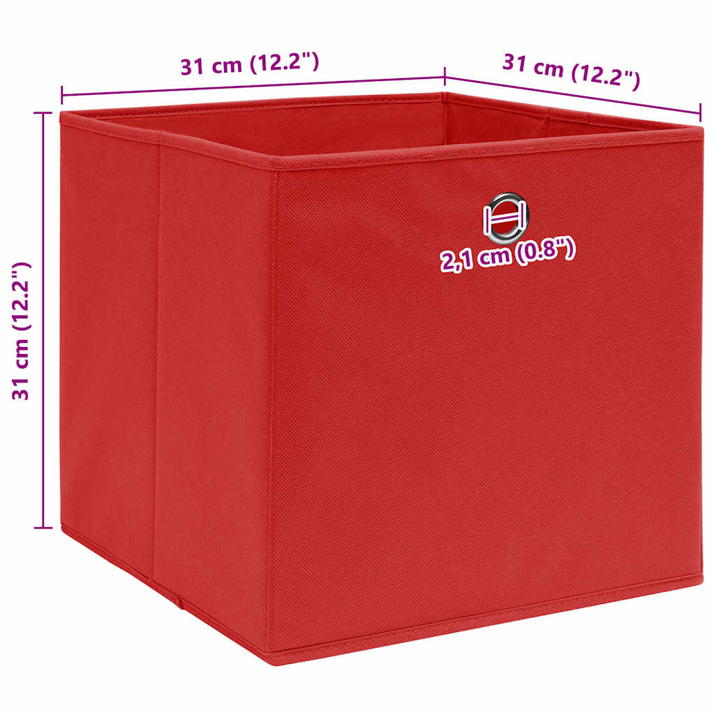 Storage Boxes 4 pcs Red 32x32x32 cm Fabric