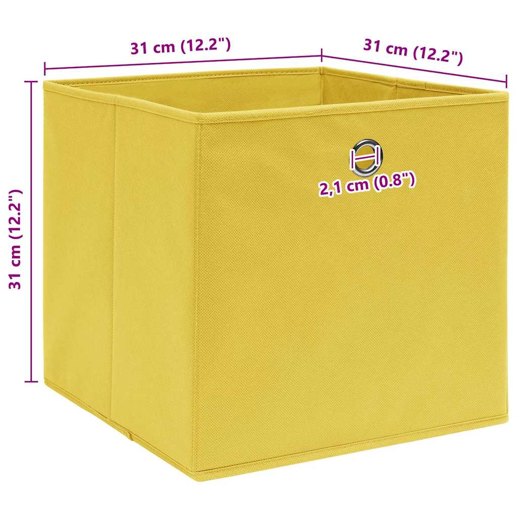 Storage Box | Set of 10 | Yellow | Non-woven fabric (100% polyester)