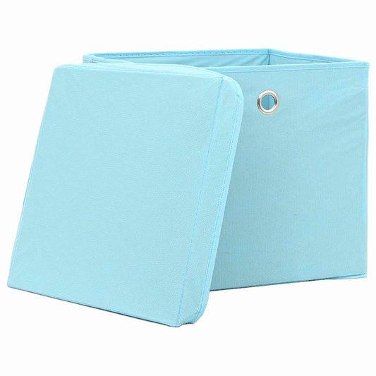 Storage Box | Set of 4 | Baby Blue | Non-Woven Fabric (100% Polyester)