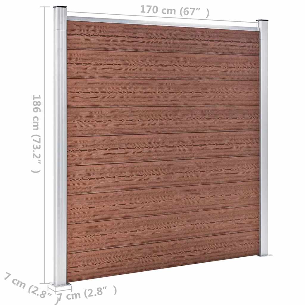 Garden Fence WPC 353x186 cm Brown