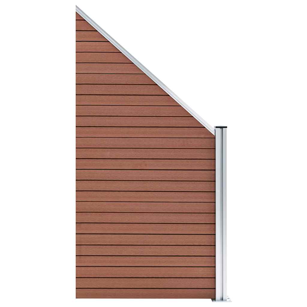 WPC Fence Set 7 Square + 1 Slanted 1311x186 cm Brown