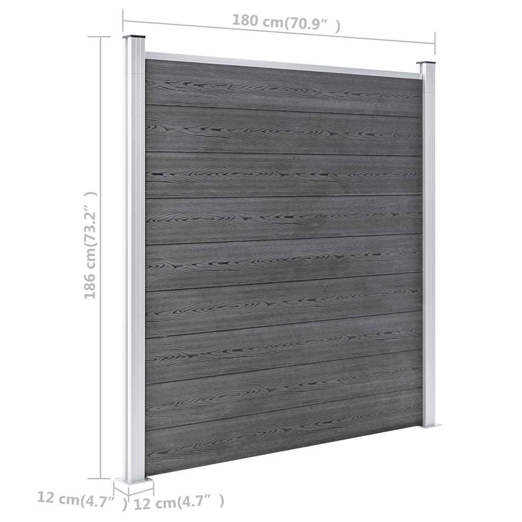 Garden Fence WPC 526x186 cm Grey