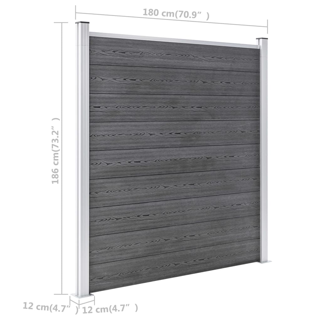 Garden Fence WPC 1045x186 cm Grey