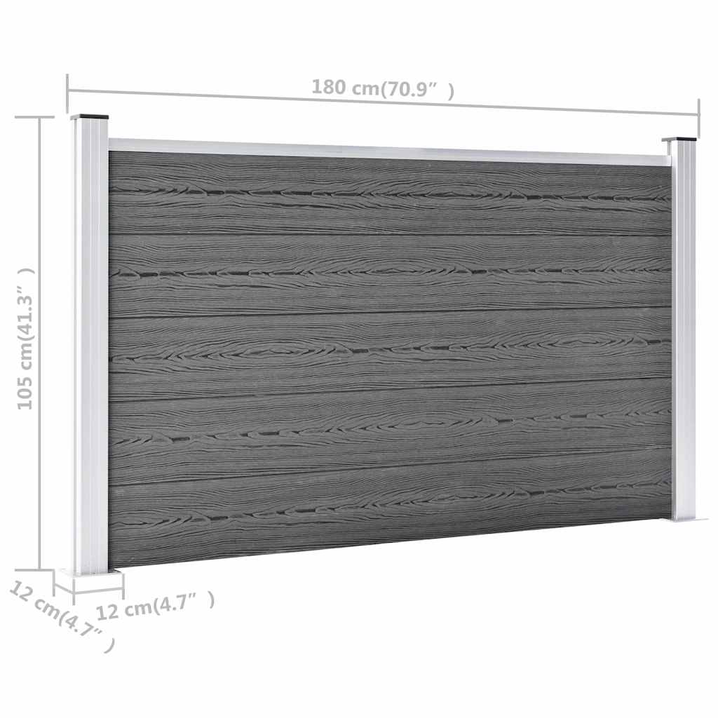 Garden Fence WPC 353x106 cm Grey