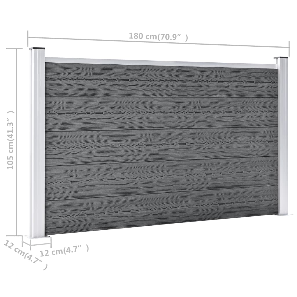 Garden Fence WPC 872x106 cm Grey