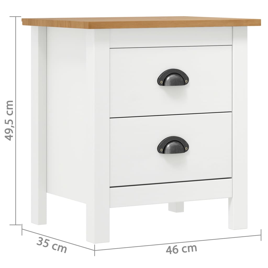 Bedside Cabinet | White and honey brown | Solid pine wood | Medium