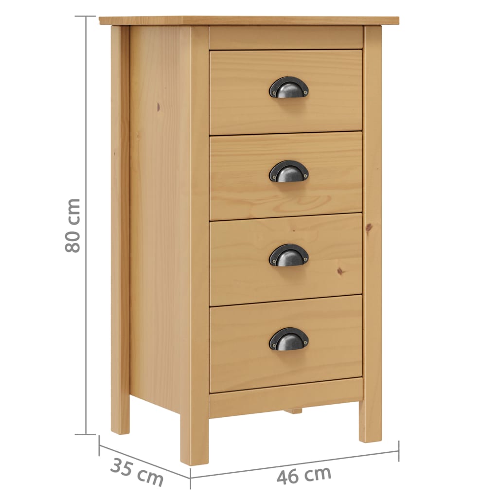 Sideboard Hill 46x35x80 cm Solid Pine Wood