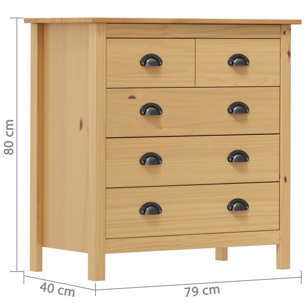 Sideboard Hill 79x40x80 cm Solid Pine Wood
