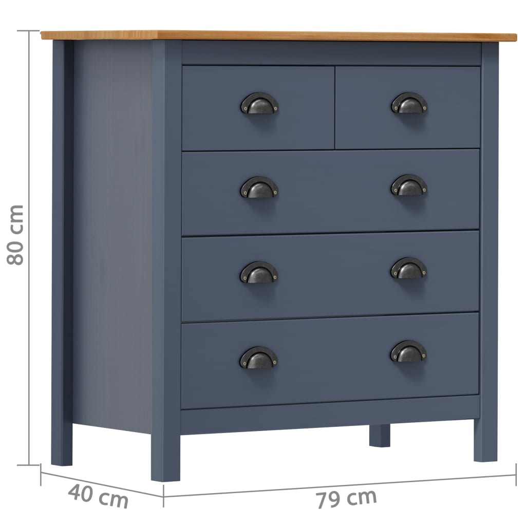 Sideboard | Grey and honey brown | Solid pine wood | Medium | Sideboard