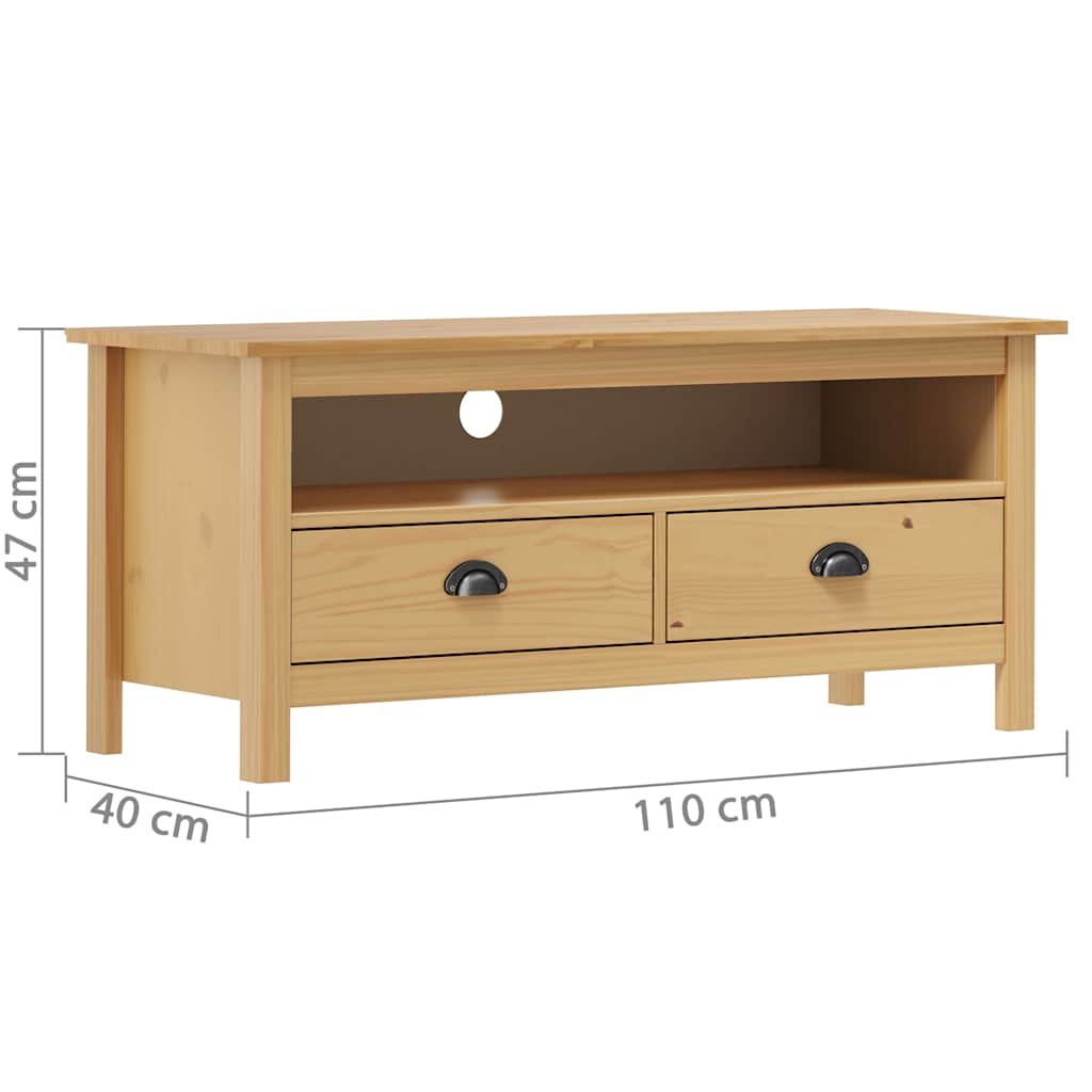 TV Cabinet | Honey Brown | Solid Pine Wood | Medium | TV Cabinet