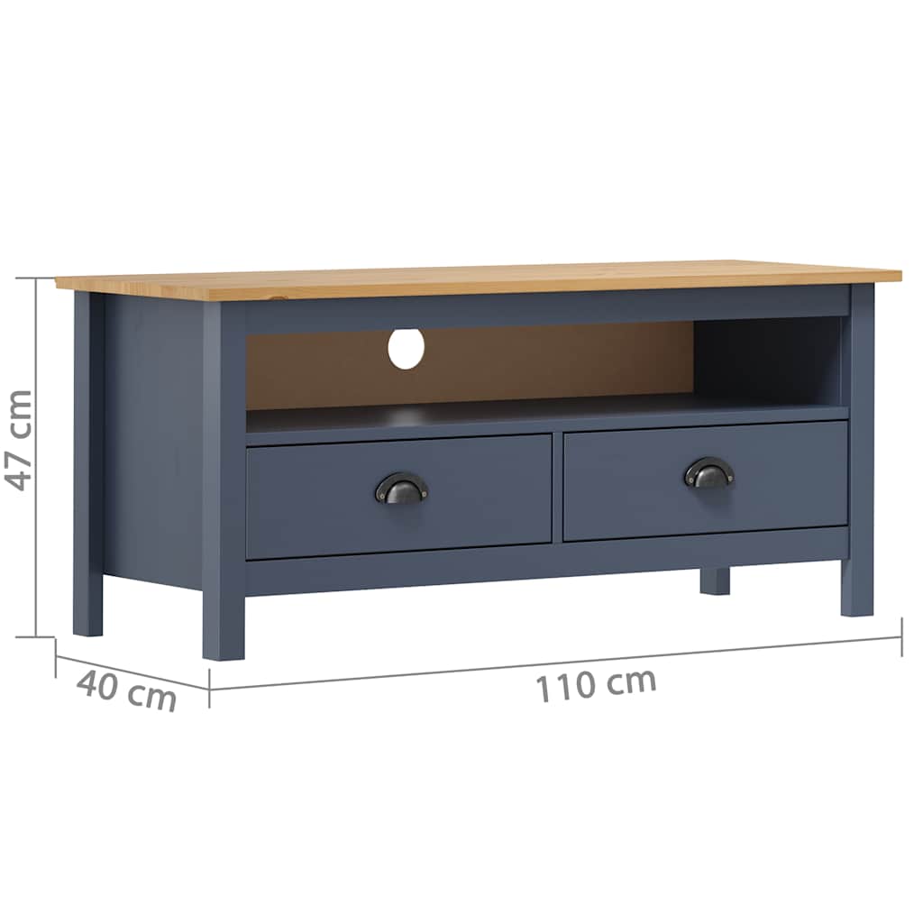 TV Cabinet Hill Grey 110x40x47 cm Solid Pine Wood