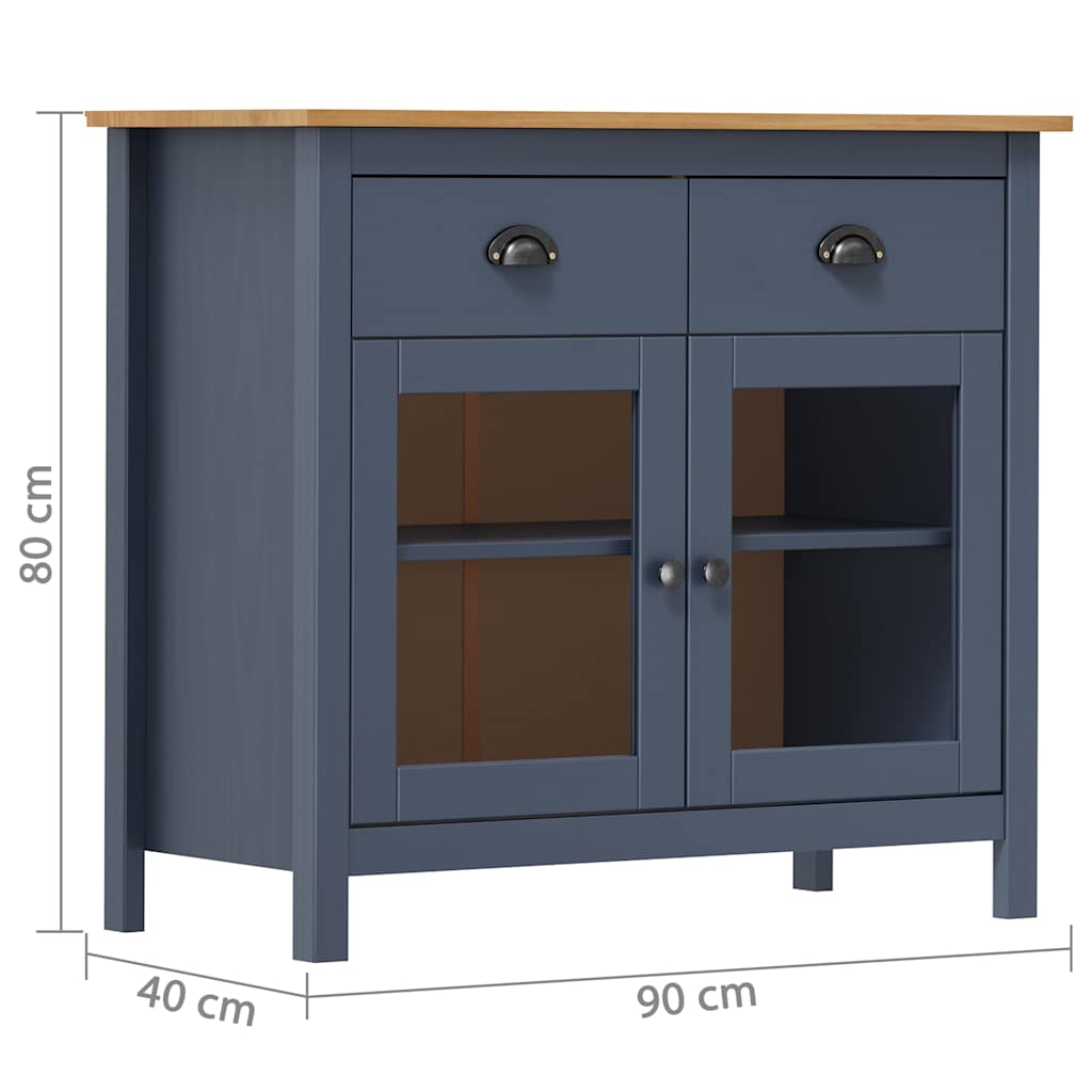 Sideboard | Grey and Honey Brown | Solid pine wood | Medium | Sideboard