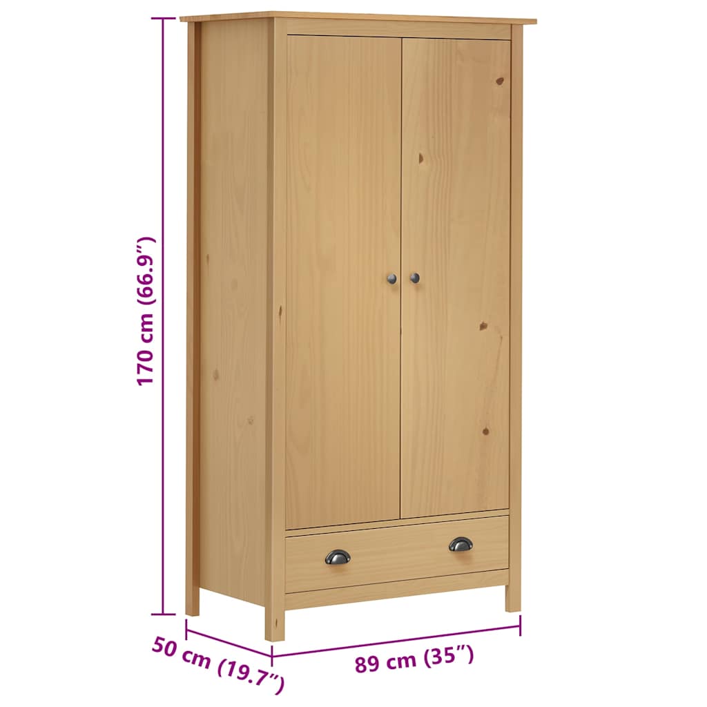 Wardrobe | Honey brown | Solid pine wood | Standard | Wardrobe