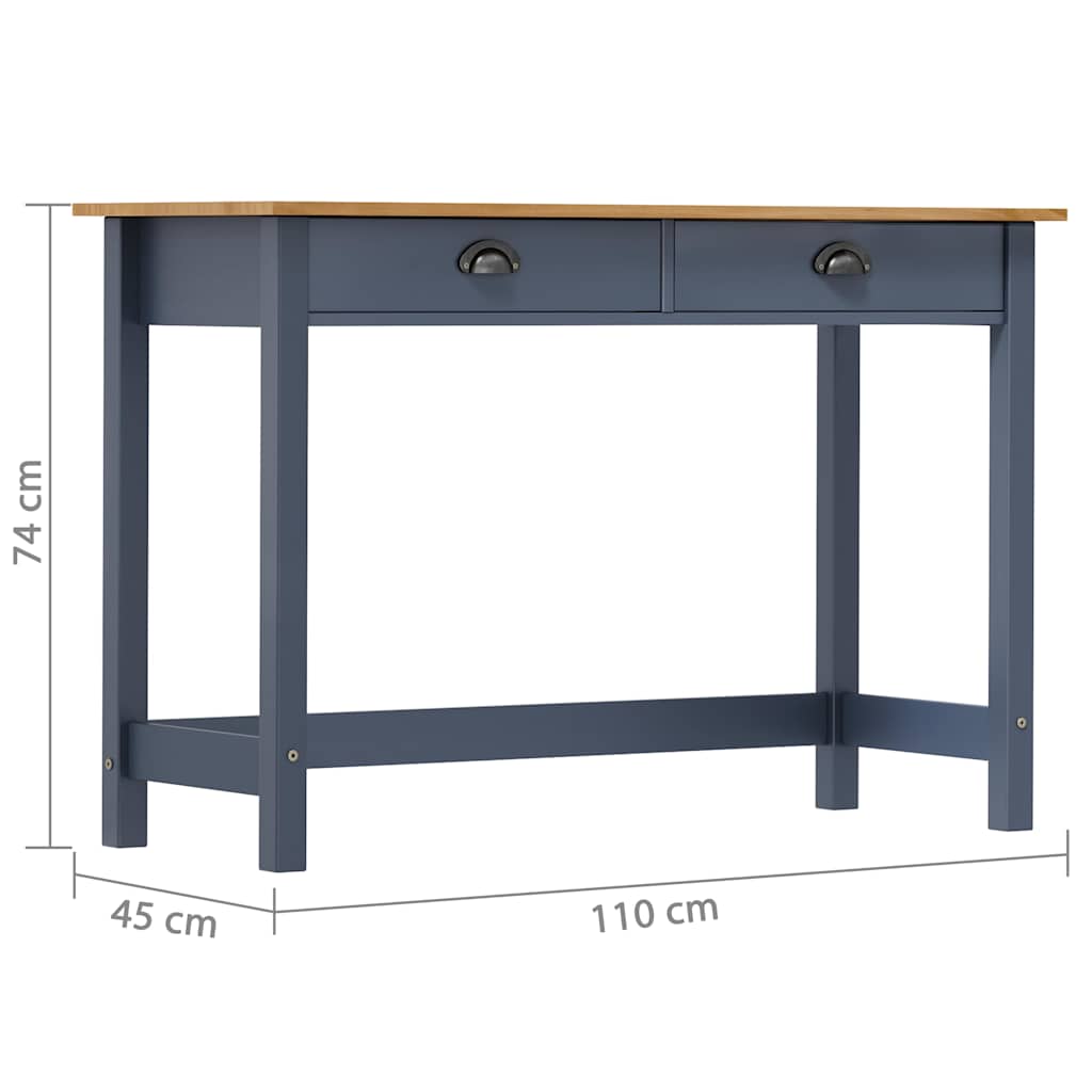 Console Table | Grey and Honey Brown | Solid Pine Wood | Compact