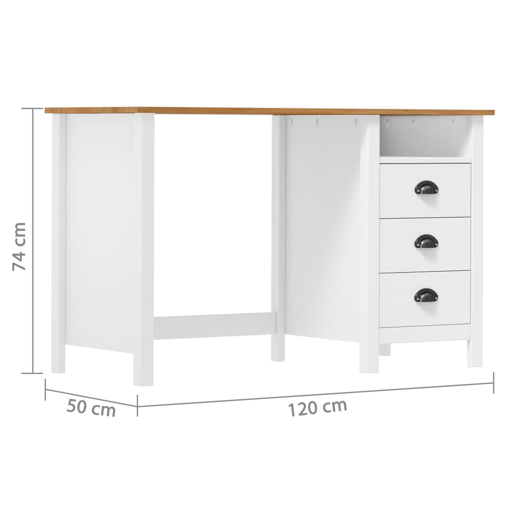 Desk | White and natural | Solid pine wood | Medium | Writing Desk