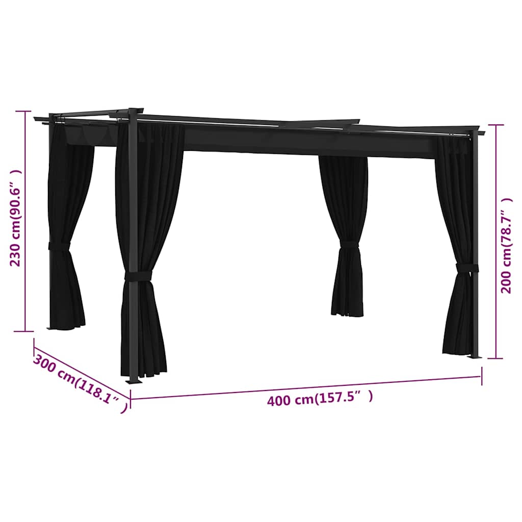 Gazebo 4x3 m Anthracite