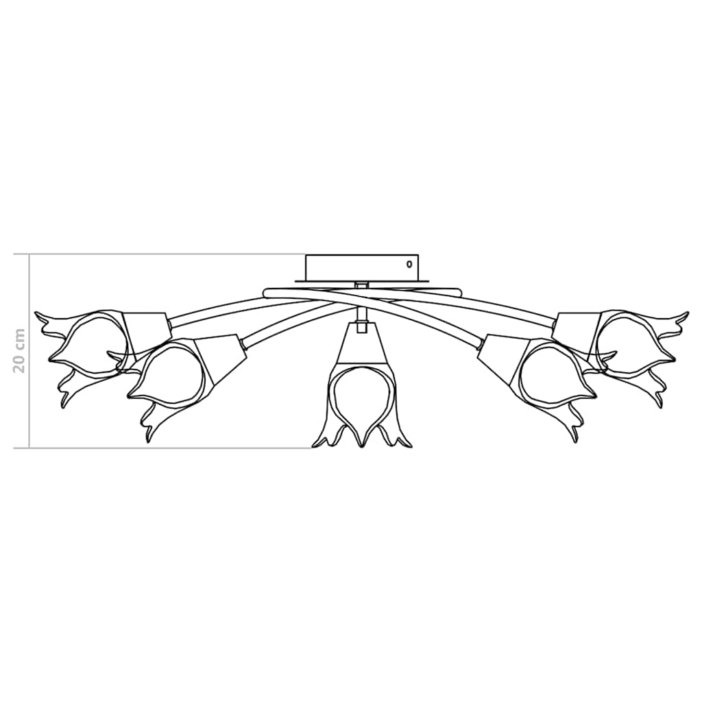 Ceiling Lamp | Chrome | Chromed steel and transparent glass | Medium