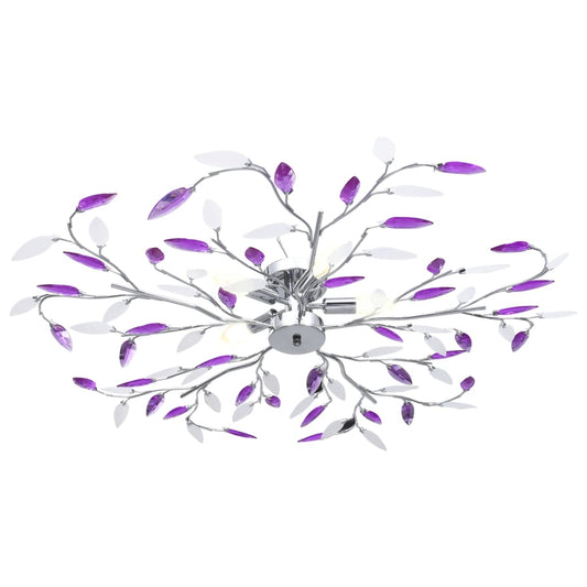 Ceiling Lamp | Purple | Acrylic, Chrome | Medium | Decorative Inlays