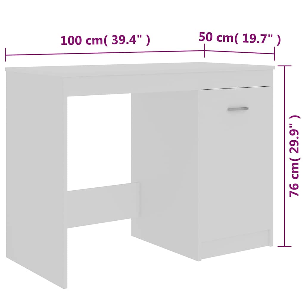 Desk | White | Engineered wood | Compact | Desk | Rectangular | Modern