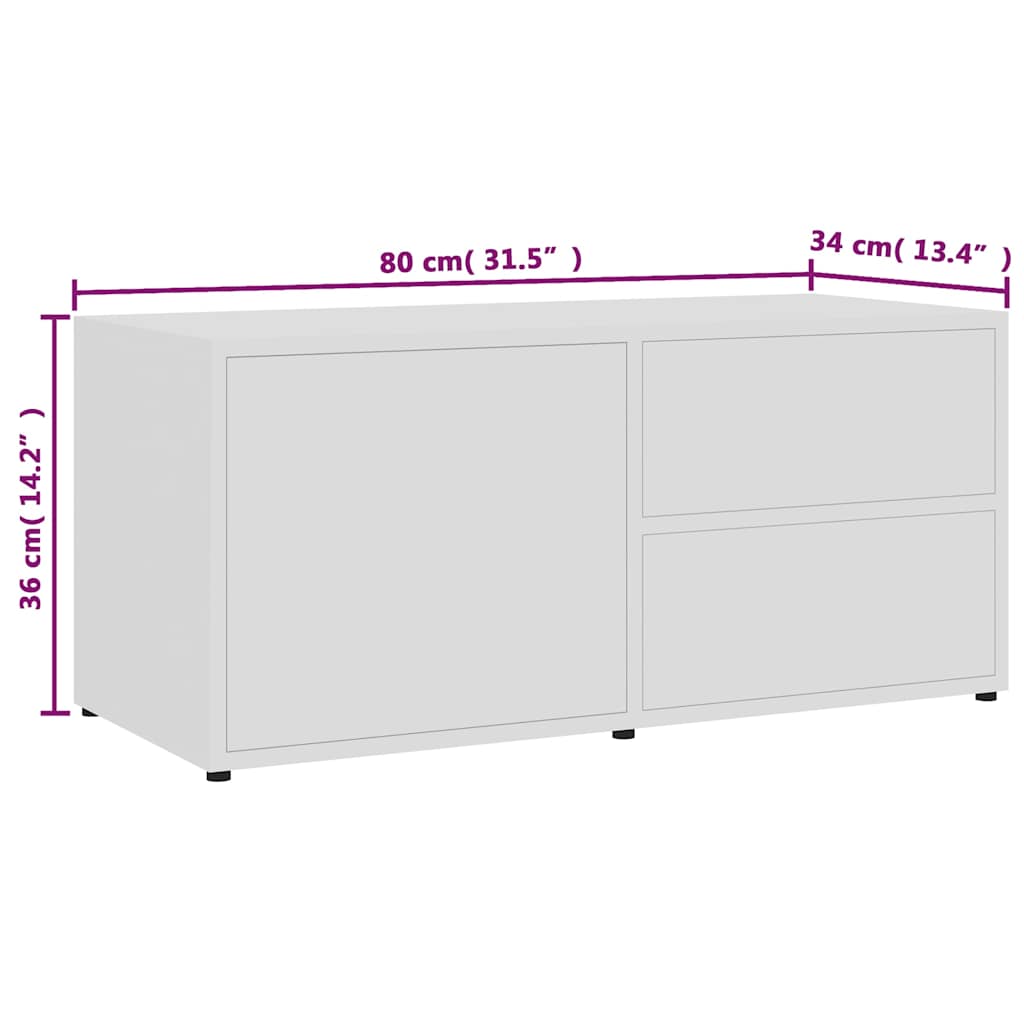 Tv Cabinet | White | Engineered Wood | Medium | Tv Cabinet | Rectangular