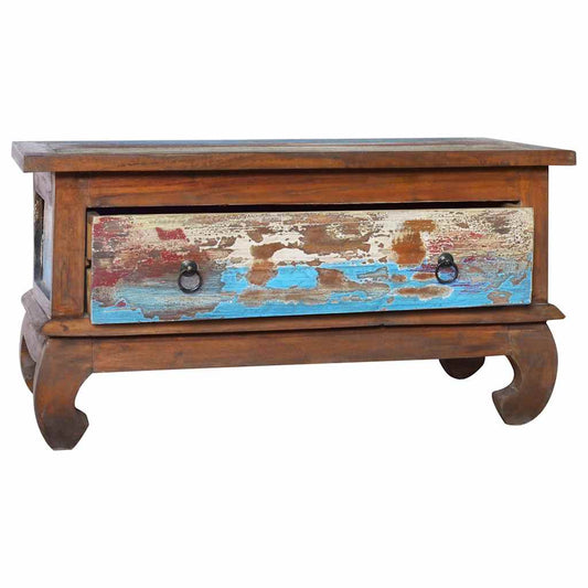 Coffee Table | Multicolour | Reclaimed teak wood | 80 cm x 50 cm x 40 cm