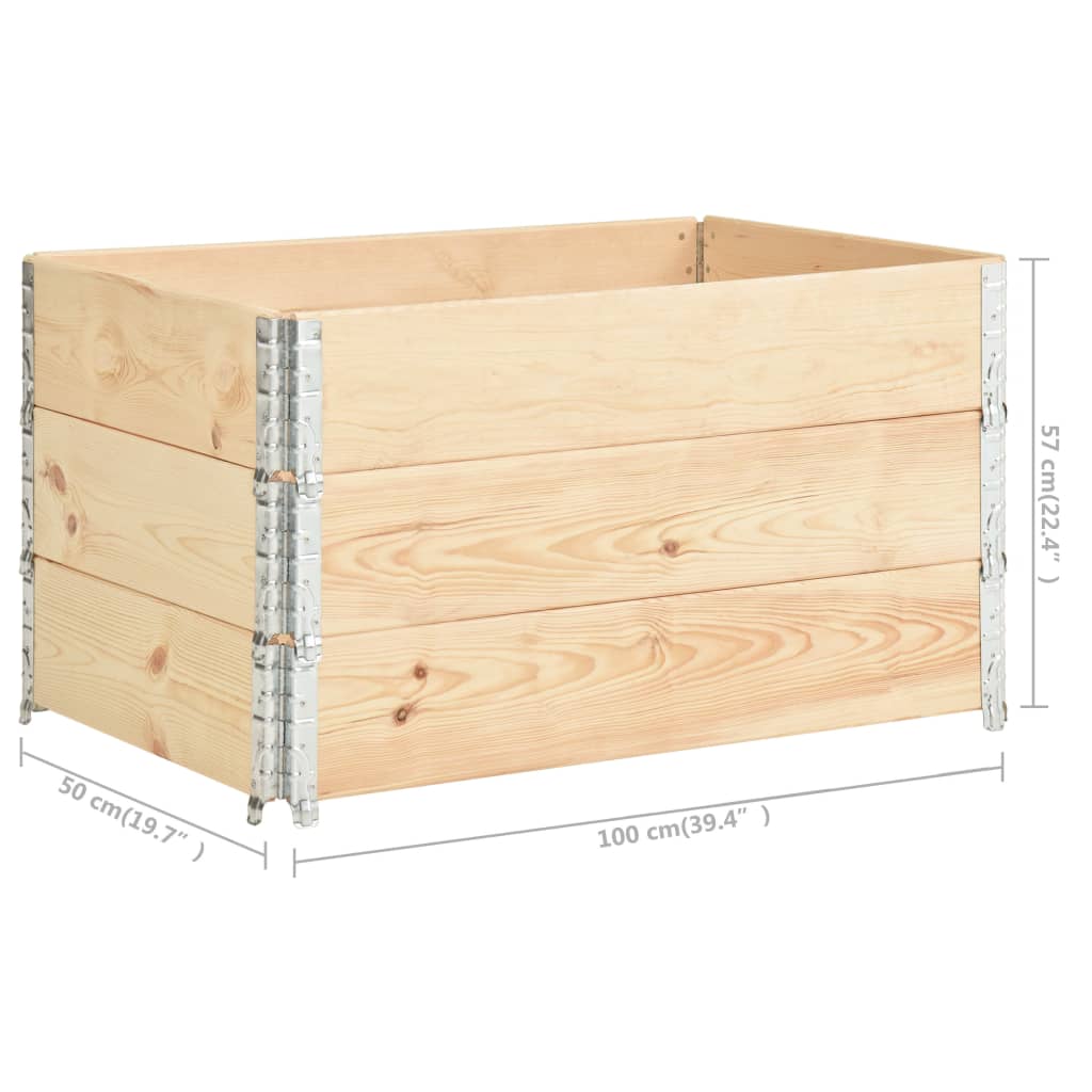 Pallet Collars 3 pcs 50x100 cm Solid Pine Wood