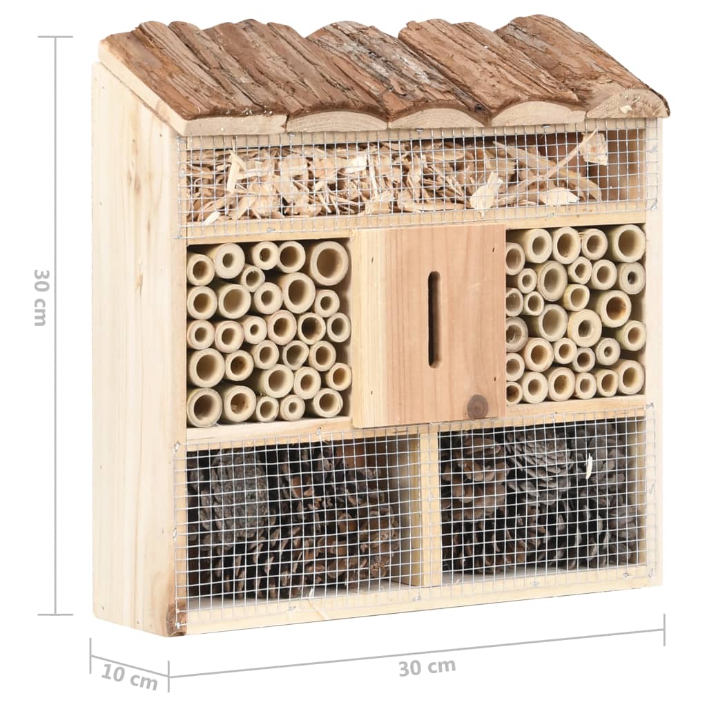 Insect Hotel | Natural wood | Firwood, Pine cones, Bamboo | Small