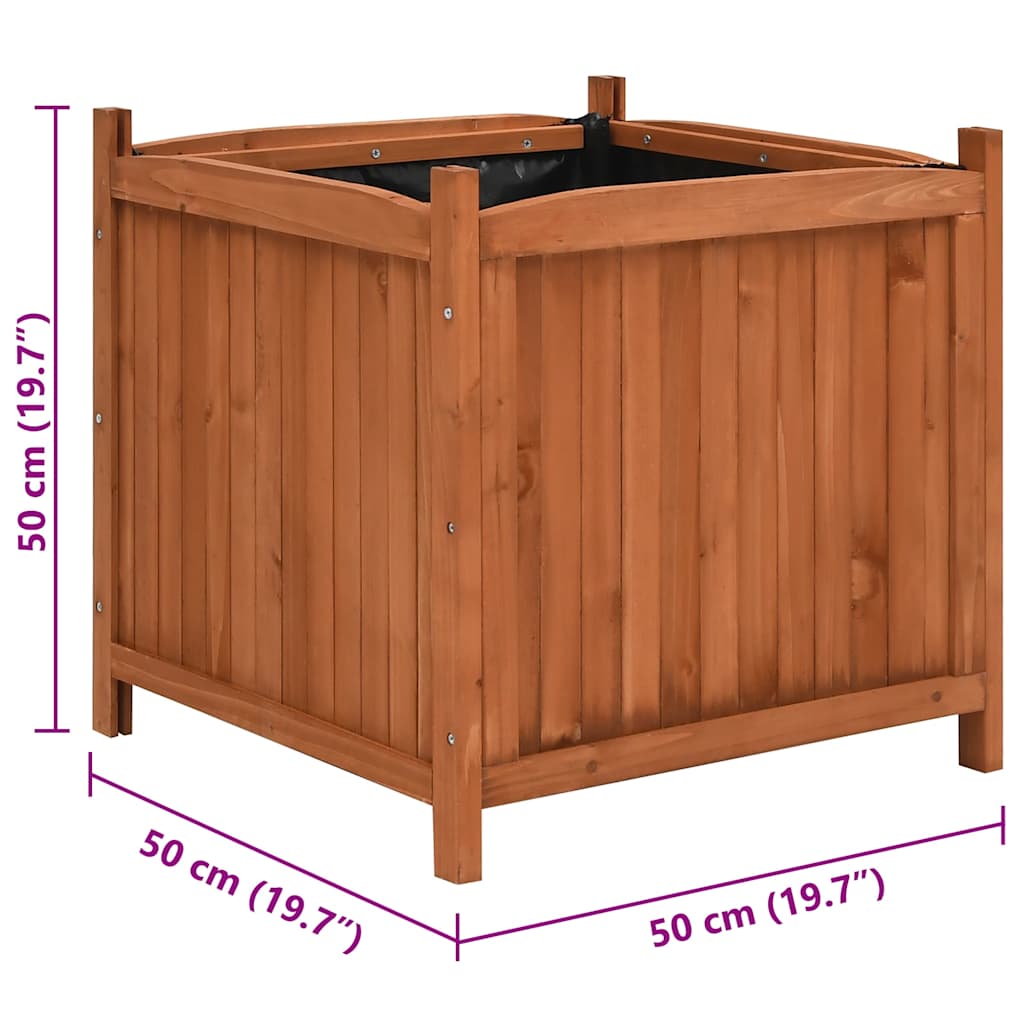 Raised Bed | Set of 2 | Brown | Firwood with water-based paint | Large