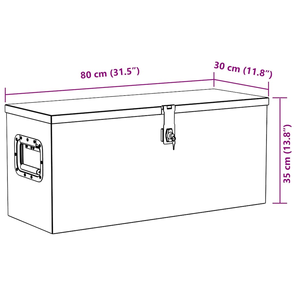 Aluminium Box 80x30x35 cm Black