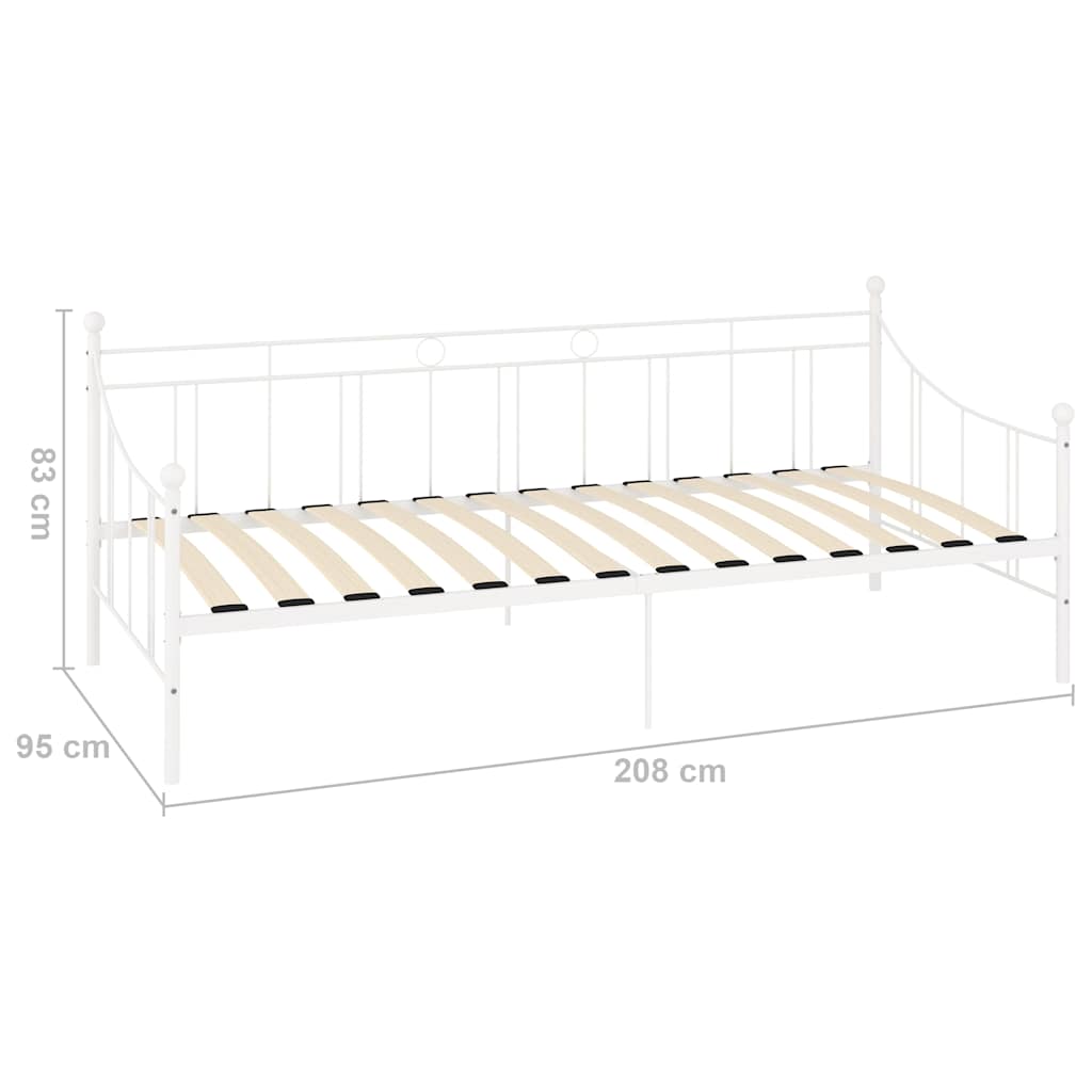 Day Bed Frame | White | Metal, plywood, plastic | 90x200 cm