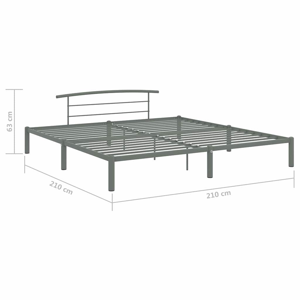 Bed Frame | Grey | Metal | Double | Durable | Bed Frame | Rectangular