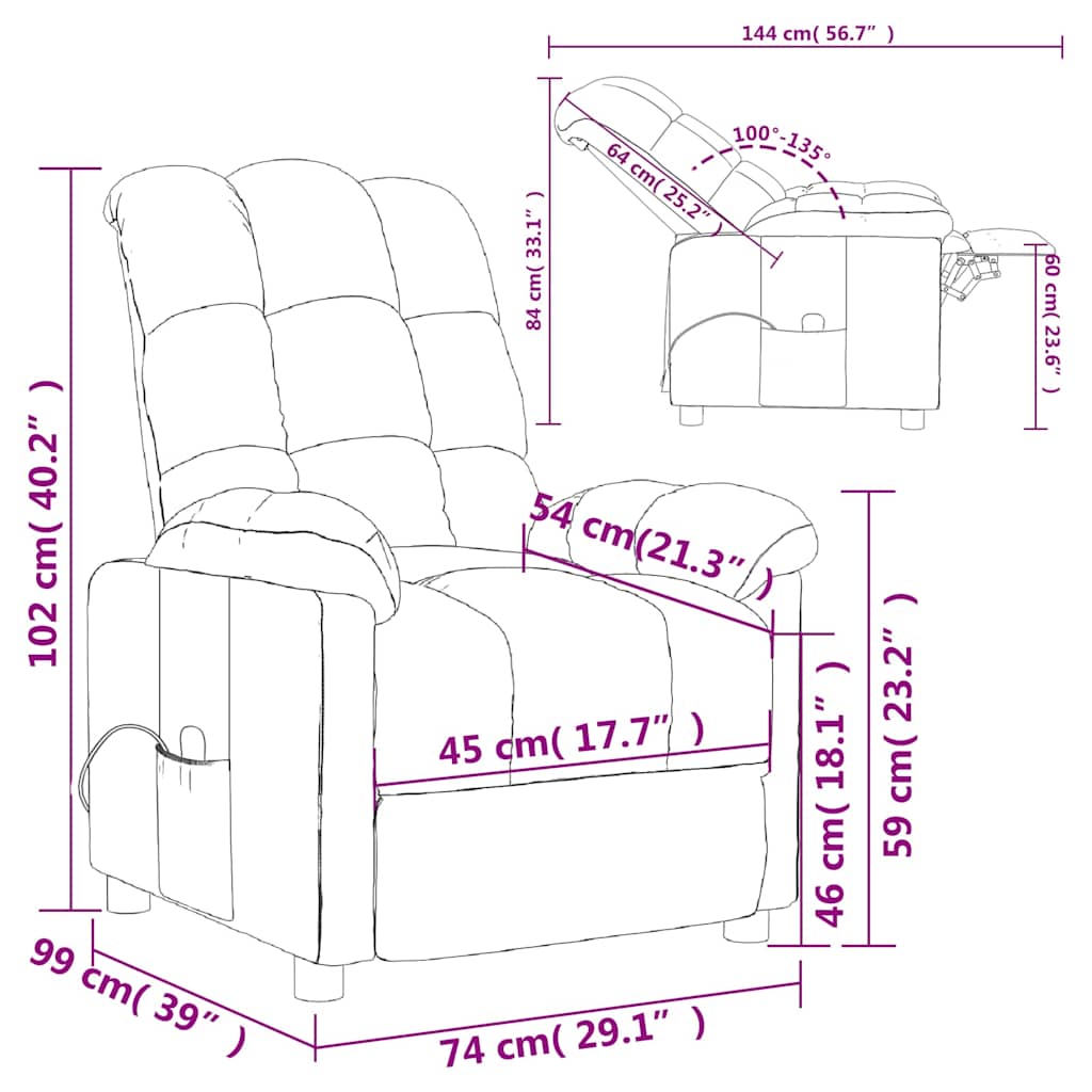 Massage Chair Cream Fabric