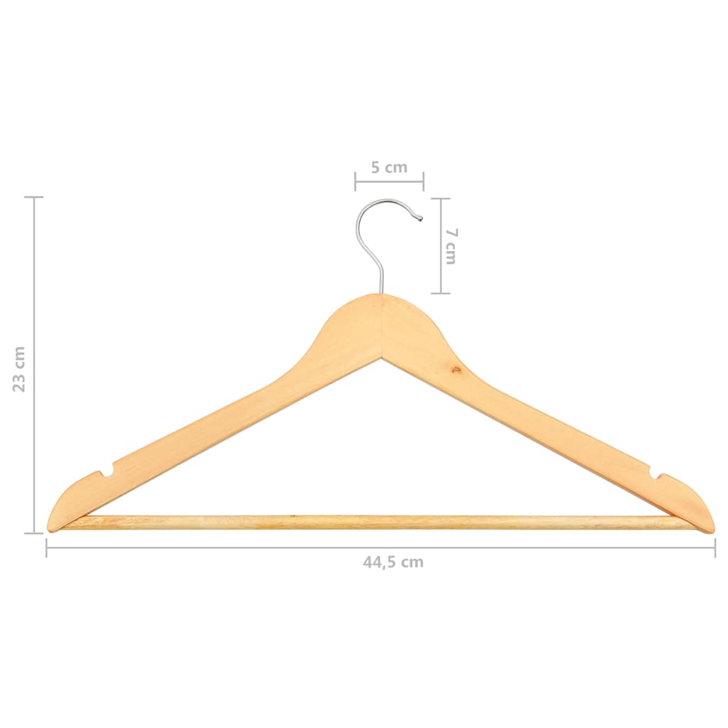 Hanger | Set of 50 | Light brown | Hardwood, Metal | Standard | Rotatable